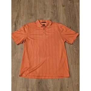 Nike Shirt Men's XL Orange S/S Golf Polo Fit Dri Tiger Woods